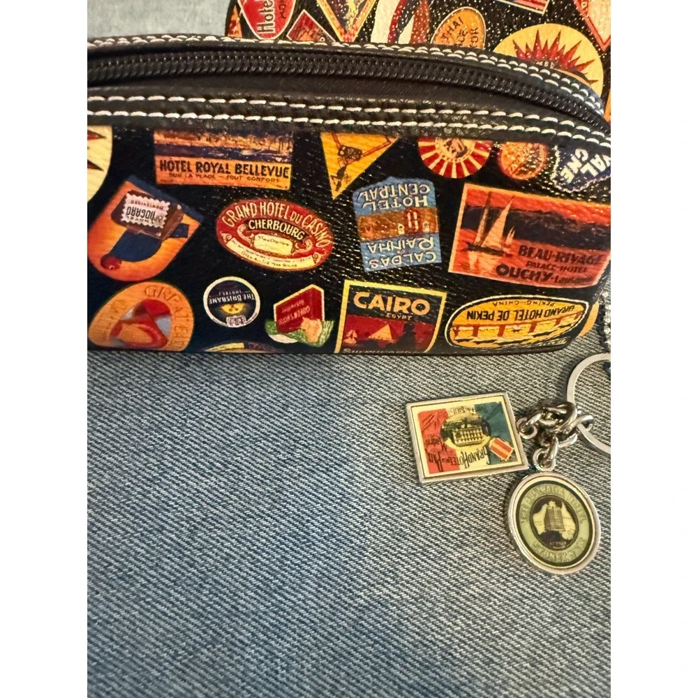 Sydney Love 'Vintage' Travel Hotel Luggage Label Print Wristlet Pouch Keychain 2